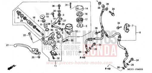 MAITRE-CYLINDRE FREIN AV. VTR1000SP3 de 2003